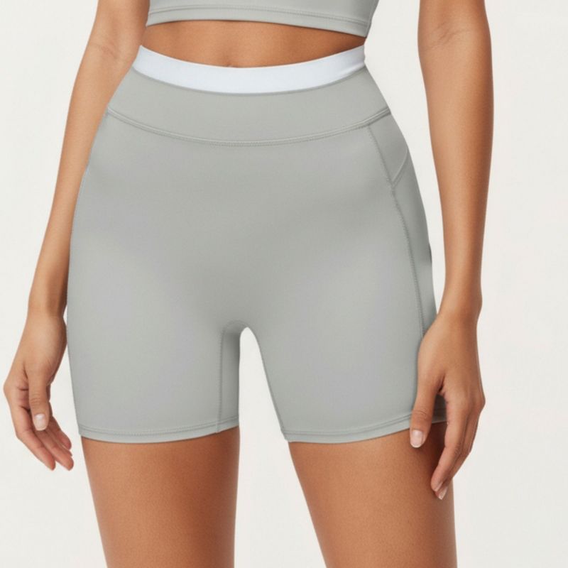 Anna-Kaci Active Women's High Waist Compression Bike Shorts with Wide Supportive Waistband and Smooth Contoured Fit - X Large, Gray