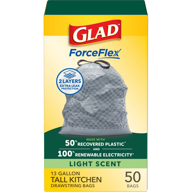 Glad Advanced Strength ForceFlex Drawstring Plastic Trash Bags - 50ct