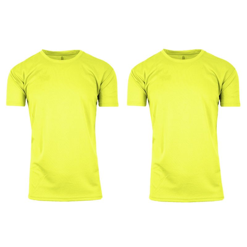 Galaxy By Harvic High Visibility Short Sleeve Moisture-Wicking Quick Dry Performance Crew Neck Tee -2 Pack