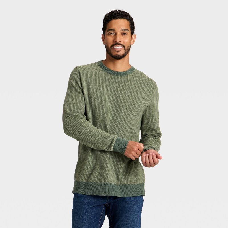 Men's Soft Knit Striped Sweater - Goodfellow & Co™ Green XL
