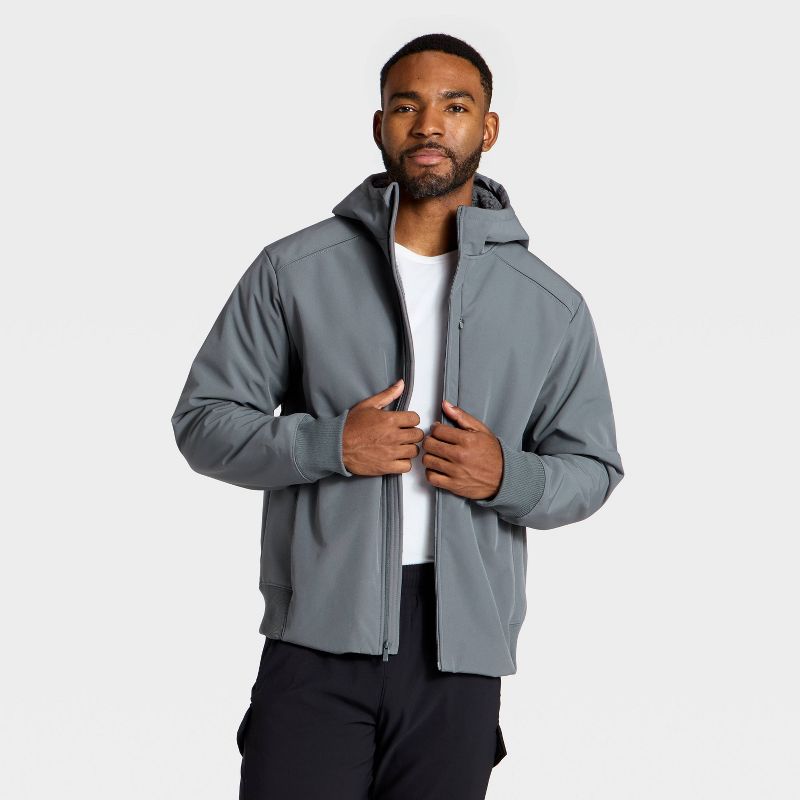 Men's Soft Shell Fleece Jacket - All In Motion™ Gray M