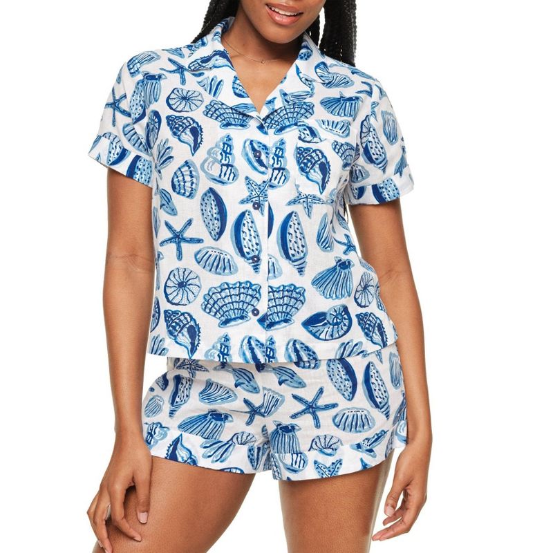 Adore Me Women's Lucero PJ Sleepwear L / Life's a Beach C01 White.