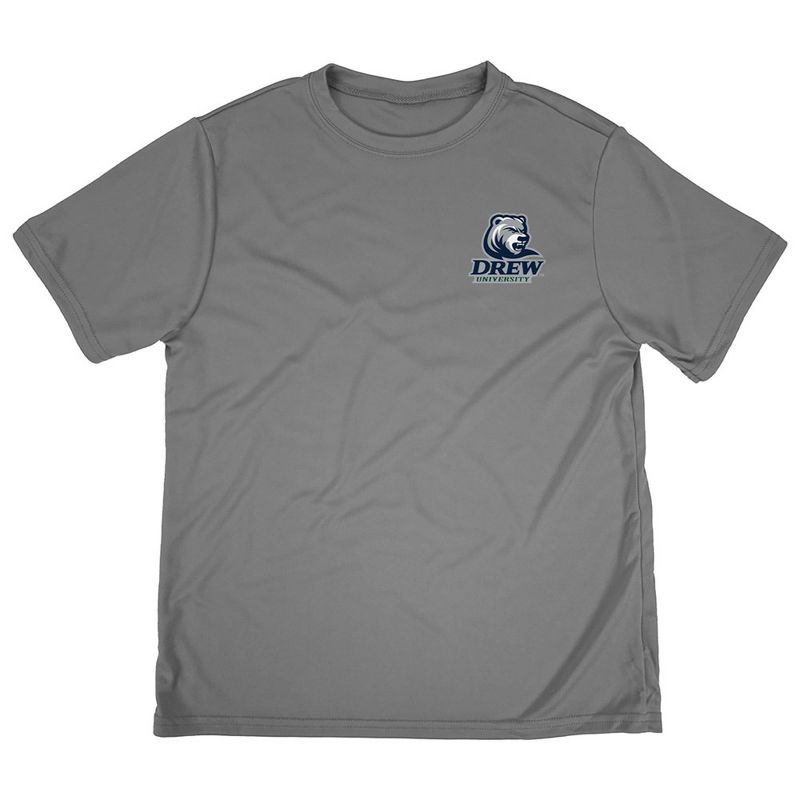 Boys' Drew University Sport T-Shirt Left Chest Logo Charcoal Small